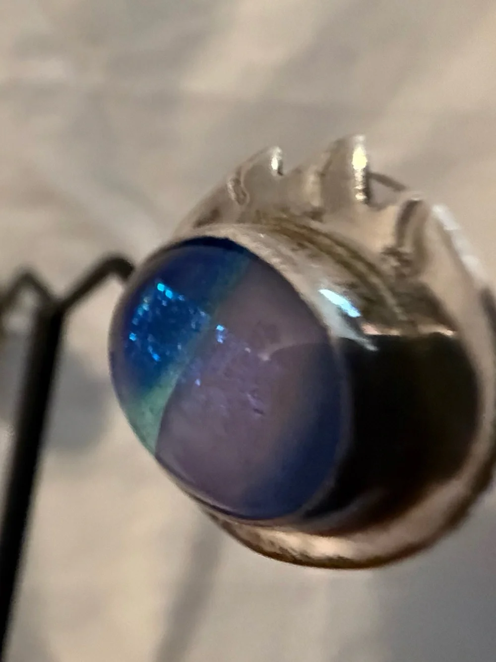 Handcrafted Blue Glass Sterling-Style Stud Earrings